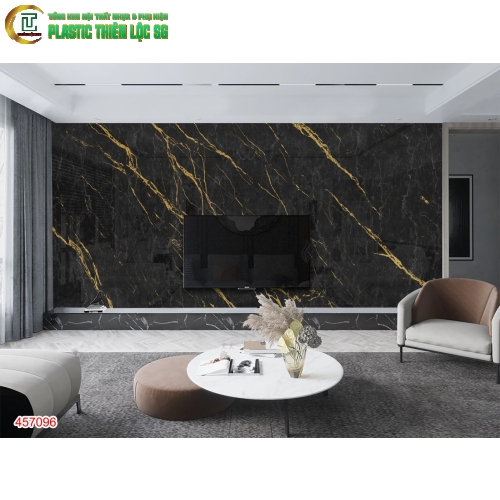 Tranh Vân Đá Ceramic Vách Tivi Vân Đá Đen