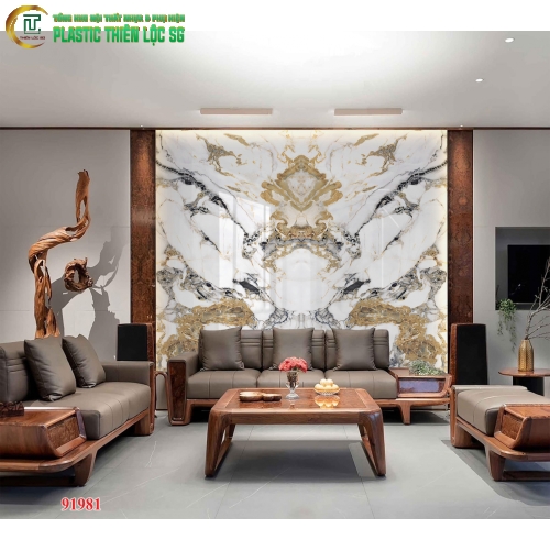 Tranh PVC Vân Đá Ceramic Vách Sofa Vân Đá Hoa Cương