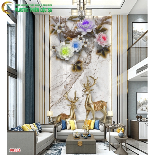 Tranh PVC Vân Đá Ceramic Vân Đá Dọc Trừu Tượng Hiện Đại