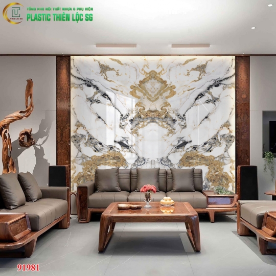 Tranh PVC Vân Đá Ceramic Vách Sofa Vân Đá Hoa Cương
