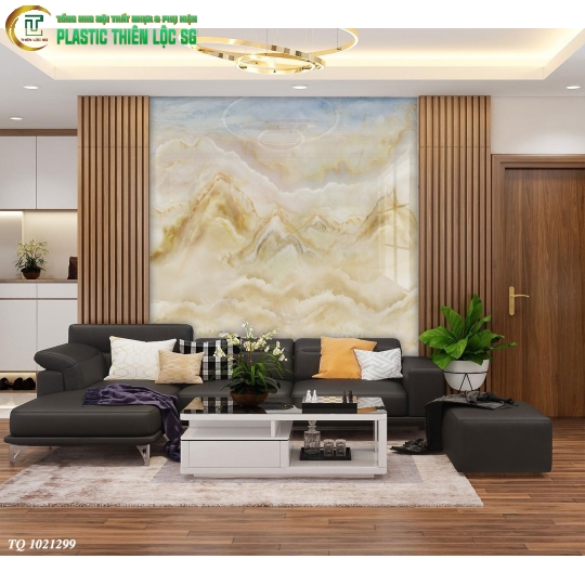 Tranh PVC Vân Đá Ceramic Vách Sofa Trừu Tượng Hiện Đại