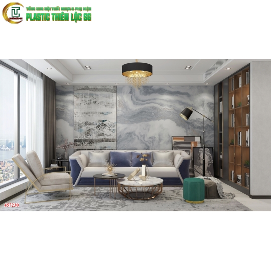 Tranh PVC Vân Đá Ceramic Vách Sofa Vân Đá Hoa Cương