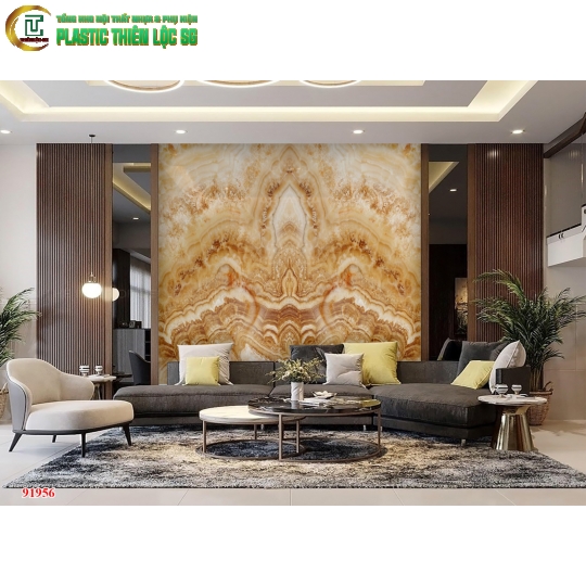 Tranh PVC Vân Đá Ceramic Vách Sofa Vân Đá Hoa Cương
