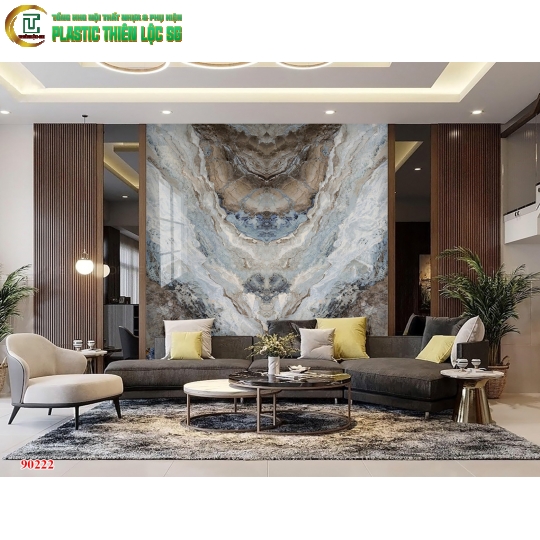 Tranh PVC Vân Đá Ceramic Vách Sofa Vân Đá Hoa Cương