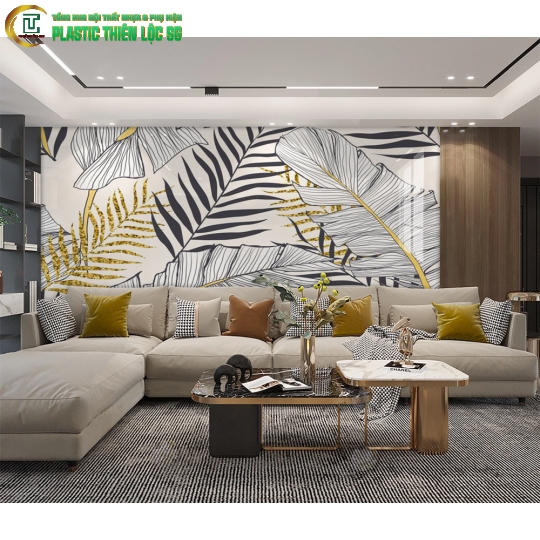 Tranh Vân Đá Ceramic Vách Tivi Tranh Trừu Tượng Hiện Đại