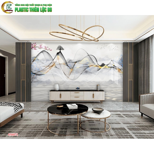 Tranh Vân Đá Ceramic Vách Tivi Tranh Trừu Tượng Hiện Đại
