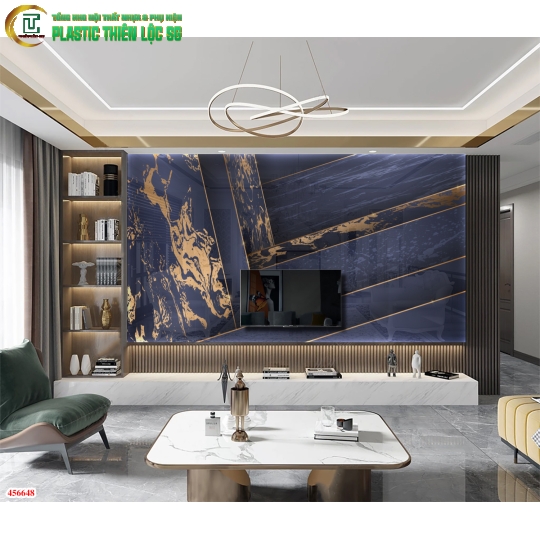 Tranh Vân Đá Ceramic Vách Tivi Tranh Trừu Tượng Hiện Đại