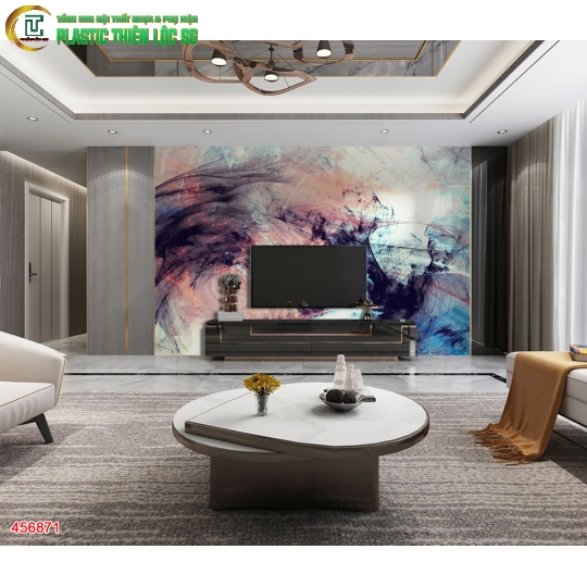 Tranh Vân Đá Ceramic Vách Tivi Tranh Trừu Tượng Hiện Đại