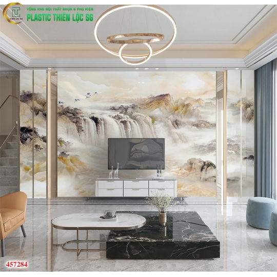 Tranh Vân Đá Ceramic Vách Tivi Tranh Trừu Tượng Hiện Đại