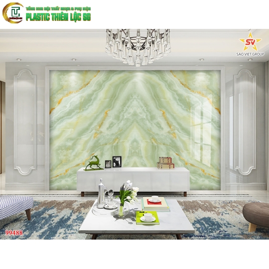 Tranh Vân Đá Ceramic Vách Tivi Vân Đá Đối Xứng