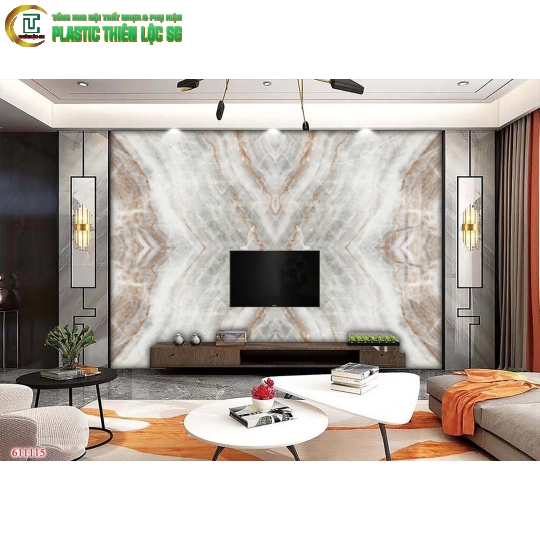 Tranh Vân Đá Ceramic Vách Tivi Vân Đá Đối Xứng