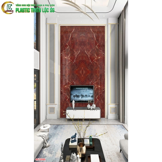 Tranh Vân Đá Ceramic Vách Tivi Vân Đá Đơn Vách Đứng