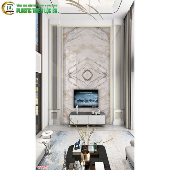 Tranh Vân Đá Ceramic Vách Tivi Vân Đá Đơn Vách Đứng