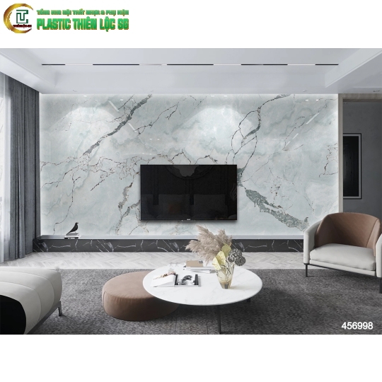 Tranh Vân Đá Ceramic Vách Tivi Vân Đá Vân Đen Trắng Vân Mây