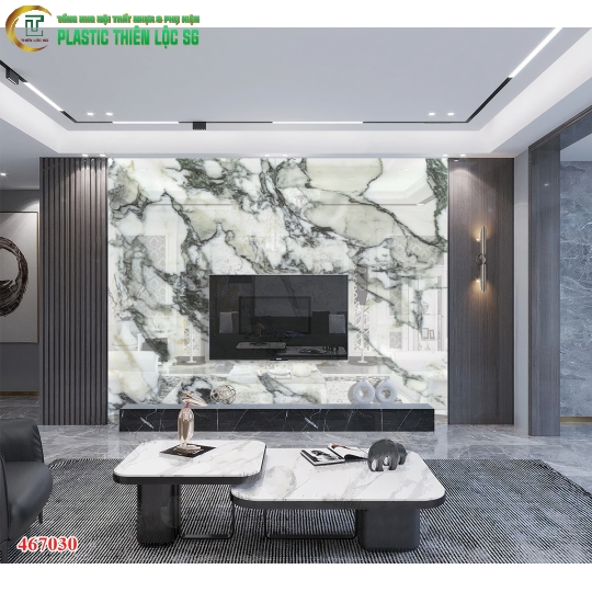 Tranh Vân Đá Ceramic Vách Tivi Vân Đá Vân Đen Trắng Vân Mây