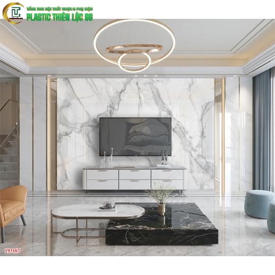 Tranh Vân Đá Ceramic Vách Tivi Vân Đá Vân Đen Trắng Vân Mây