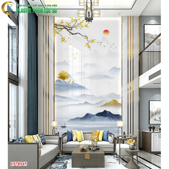 Tranh PVC Vân Đá Ceramic Vân Đá Dọc Trừu Tượng Hiện Đại
