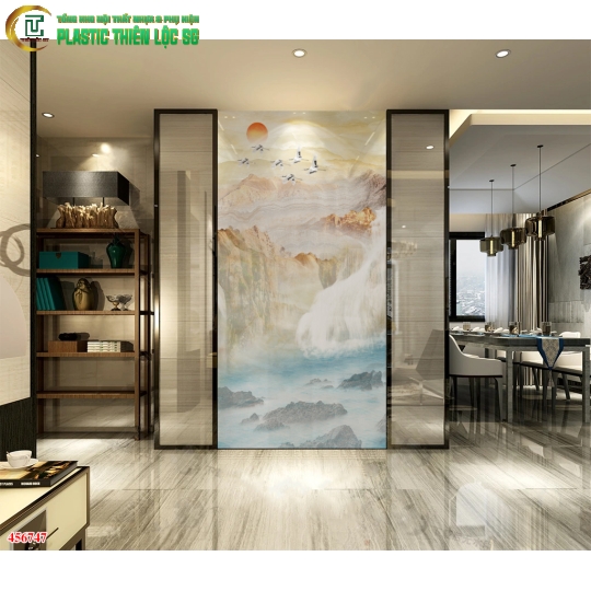 Tranh PVC Vân Đá Ceramic Vân Đá Dọc Trừu Tượng Hiện Đại