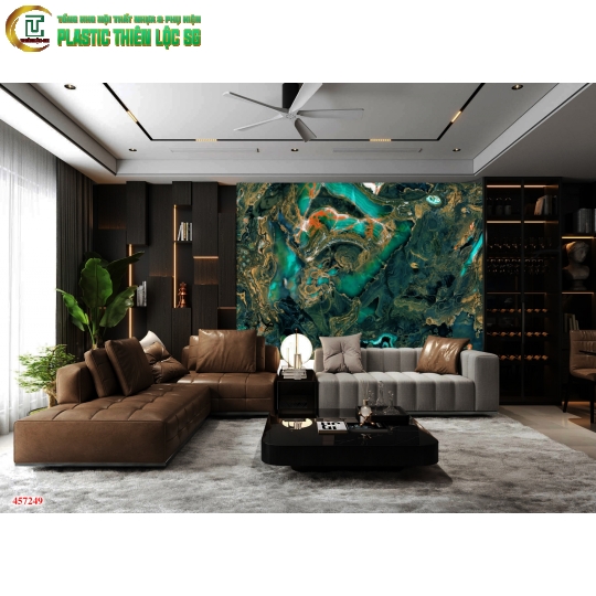 Tranh PVC Vân Đá Ceramic Vân Đá Giả Xuyên Sáng Sofa