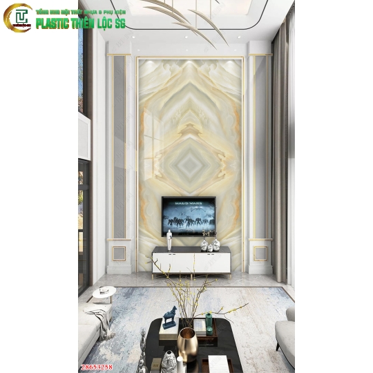 Tranh PVC Vân Đá Ceramic Vân Đá Họa Tiết Dọc